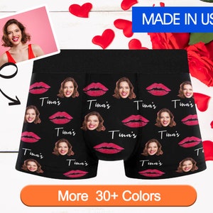 Custom Face Boxer Briefs: Personalized Men&#39;s Underwear, Valentine&#39;s Gift