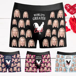 Personalized Underwear for Men, Custom Boxers with Picture, Custom Face Underwear for Boyfriend Husband, Face Boxers, Valentine&#39;s Day Gifts