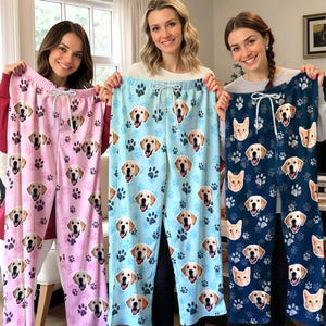 Custom Pajama Pants, Personalized Pet Face Pajamas Pants, Using Pet Photo,Custom Dog Cat Pajamas Pants,Face on Pajamas Socks,Christmas Gifts
