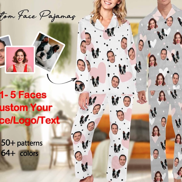 Custom Love Woman pajama pants, Personalized Face Pajama Set, Custom Pajamas with photo, Custom Pajamas woman, Valentine's Day gift