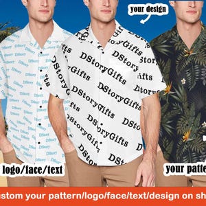 Custom Your Design Men&#39;s All Over Print Hawaiian Shirt with pocket, Personalized shirt for man, Hawaiian shirt custom, Custom shirt man