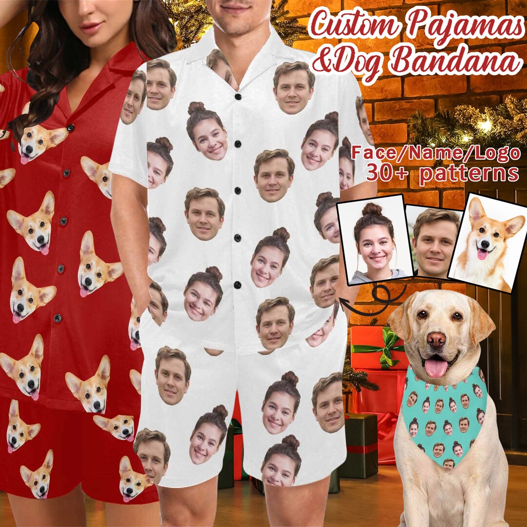 Custom Pajamas Photos, Personalized Pajamas for Women Men, Custom Pet ...