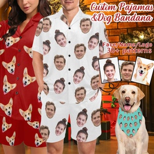 Custom Photo Pajamas: Personalized Pet & Couple Matching Pajama Set