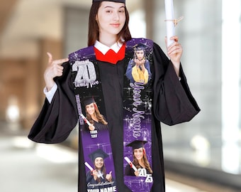 Custom Graduation Stole: Personalized Photo & Text, Class of 2026