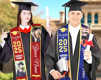 Personalized Photo Graduation Stole: Custom Class of 2026 Sash