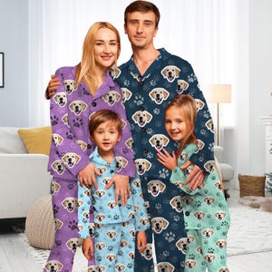 Personalized Pet Face Pajamas: Custom Photo Family PJs