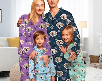 Personalized Pet Face Pajamas: Custom Photo Family PJs