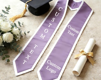 Custom Text Logo Graduation Stole, Your Design Stoles Gradute Sash Class of 2026