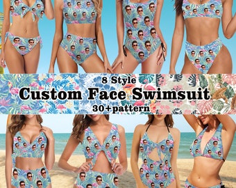 Personalized Face Swimsuit, Custom Swimsuit Bikini Woman,Swimsuit-bride with Picture,Custom Swimwear, Bathing Suit,Bachelorette Party Gift