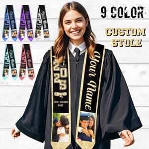 Personalized Graduation Stole with Photo: Class of 2025 Sash