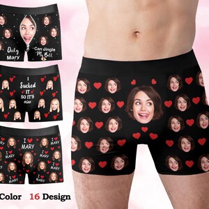 Custom Underwear for Men, Personalized Boxers with Picture, Custom Face Underwear for Boyfriend Husband, Face Boxers, Valentine's Day Gifts