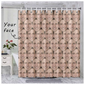Custom Face Shower Curtain: Personalized Waterproof Bathroom Decor