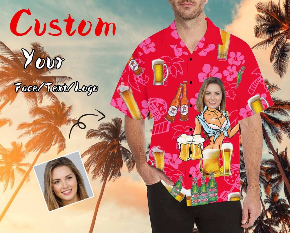 Hawaiian Shirt Men Custom Face Men'S All Over Print Hawaiian Shirt Hawaiian Shirt Gift Unisex Style Peckshirt
