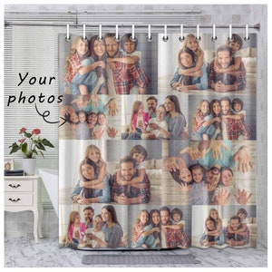Custom Photo Shower Curtain,Custom Family Warm Memories Memorial Curtain,Bathroom Decor, Housewarming Gift,Detachable Nylon shower curtain