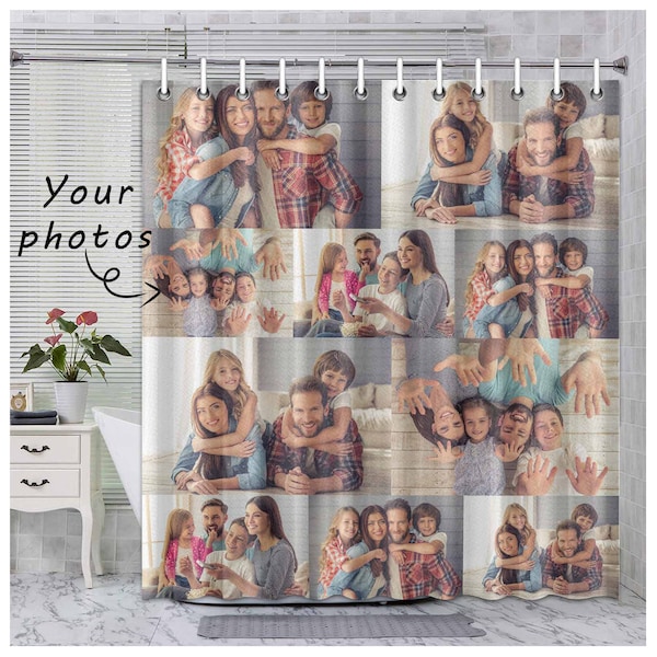 Custom Photo Shower Curtain, Family Memories, Housewarming Gift