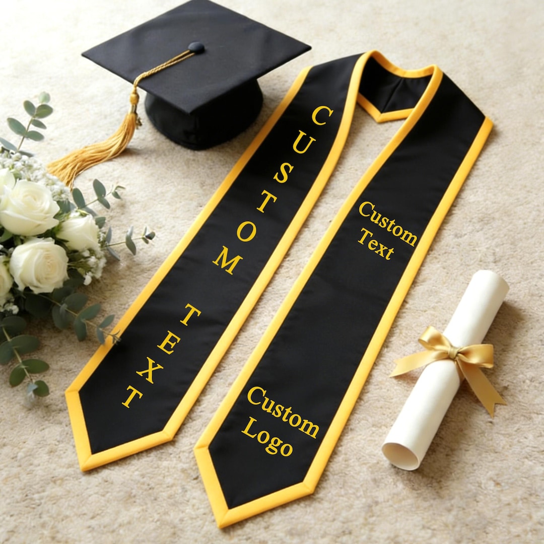 Your Design Graduation Stole Custom Text Logo School Color Gradute your-design-graduation-stole-custom-text-logo-school-color-gradute