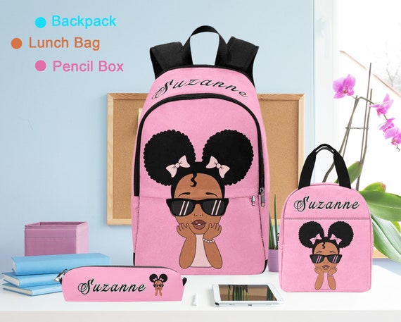 Custom Lunchbox, Black Girl Lunch Box, Black Girl Bag, Black Girls