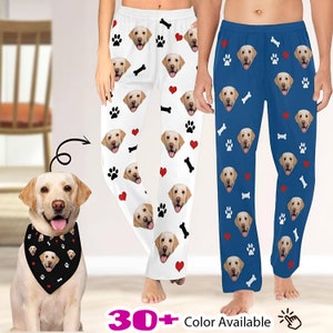 Custom Face Pajama Pants: Personalized Dog Photo Pajamas, Valentine&#39;s Gift
