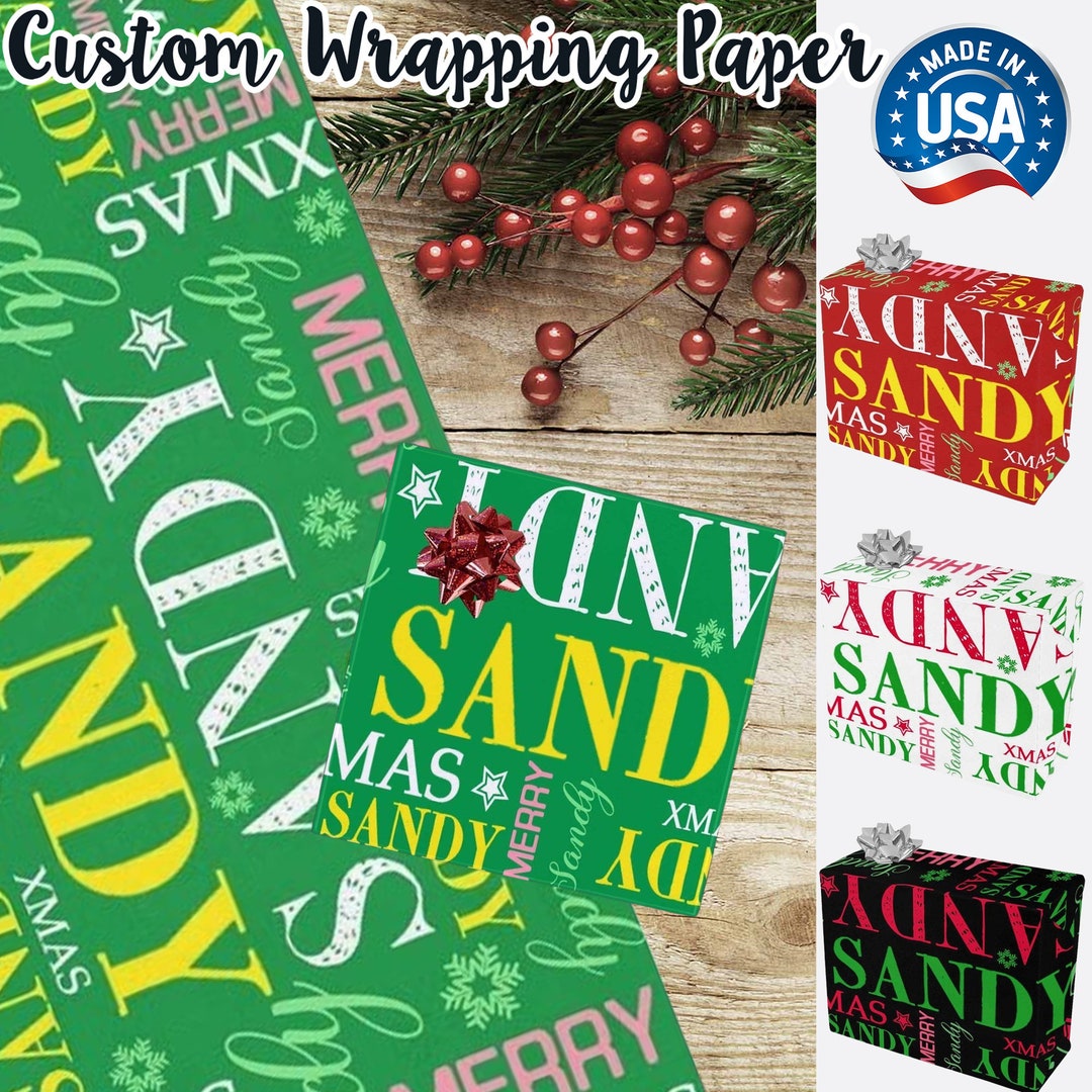 Custom Gift Wrapping Paper & Text Made in USA, Custom Wrapping Paper