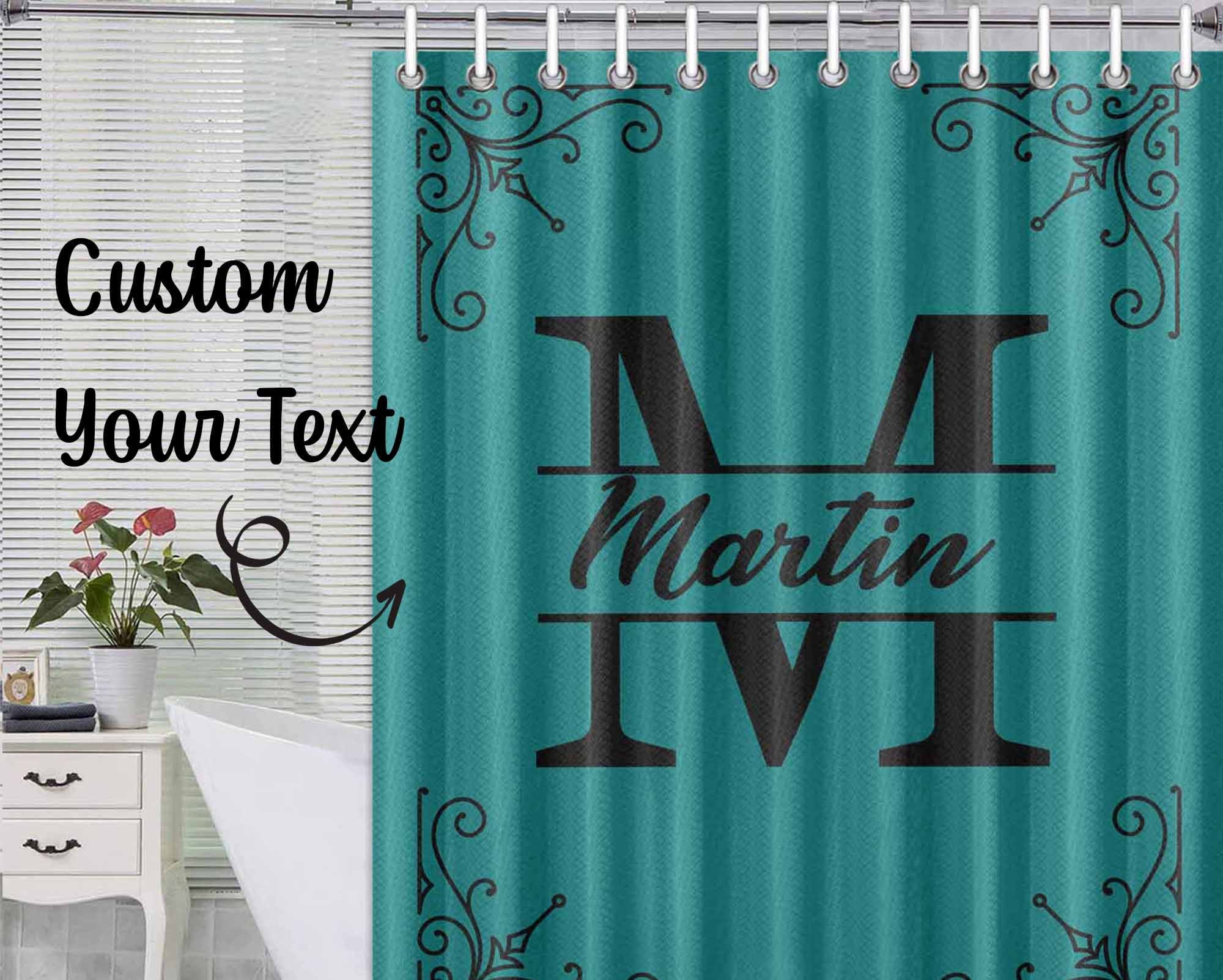 Personalized Monogrammed Shower Curtain Custom Name on Shower Etsy