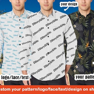 Custom Men&#39;s Long Sleeve Shirt: All Over Print Photo Design