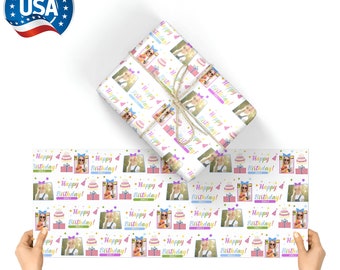 Custom Photo Birthday Gift Wrapping Paper: Personalized Name