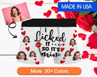 Custom Face Boxer Briefs, Personalized Underwear, Valentine's Day Gift