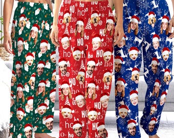 Custom Christmas Pajama Pants with Face: Personalized Photo Pajamas