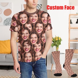 Custom Face T-Shirt & Socks: Personalized Photo Gift