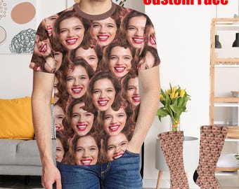 Custom Face T-Shirt & Socks: Personalized Photo Gift
