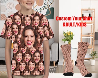 Custom Face T-Shirt: Personalized Photo Gift for Family
