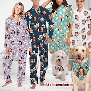 Custom face Pajama for woman man, Personalized Pajama Set with face, Custom Pajama pants dog face,  Pajamas Party,Family Pjm,Christmas Gifts