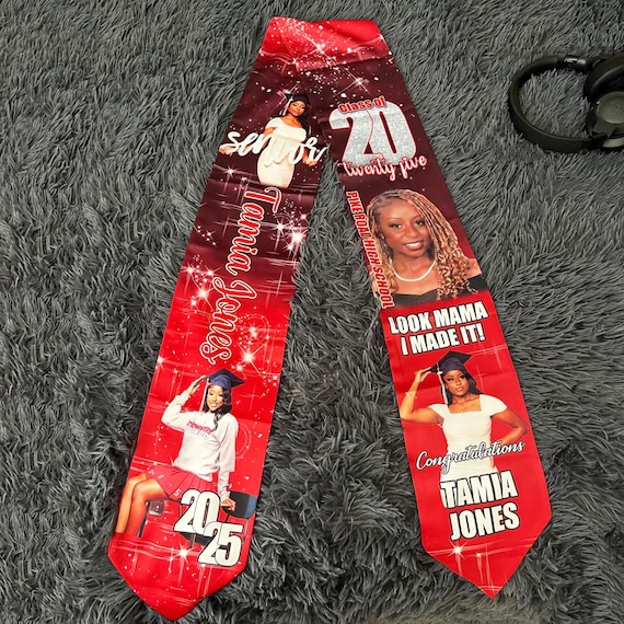 Custom Photo Graduation Stole: Personalized Class of 2026 Sash