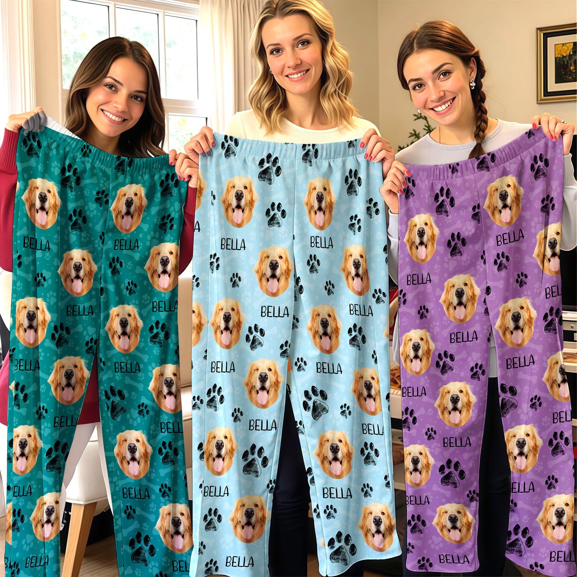 Custom Pet Photo Pajama Pants, Personalized Dog & Cat Face Pjs ...