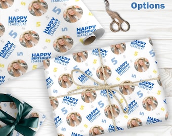 Personalized Photo Birthday Wrapping Paper, Custom Wrap