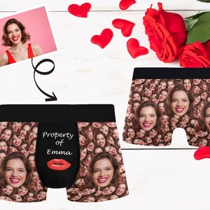 Custom Face Boxer Briefs: Personalized Photo Underwear, Valentine&#39;s Gift