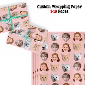 Custom Face Wrapping Paper Gifts, Custom Wrapping Paper rolls, Birthday Christmas Gift Wrapping Paper, personalized wrapping paper face