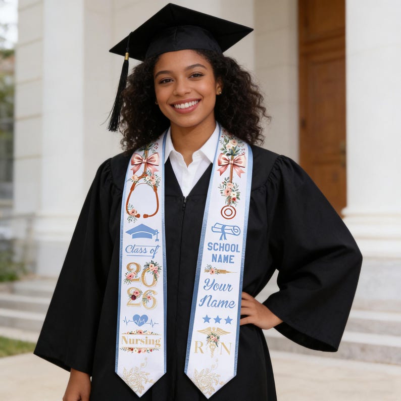 Custom RN Graduation Stole: Personalized Nursing Sash, Class of 2026 - Etsy