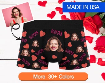 Valentine's Day gift for man, Custom Face Boxer for boyfriend, Personalized Underwear, custom Underwear with face, custom boxer with face