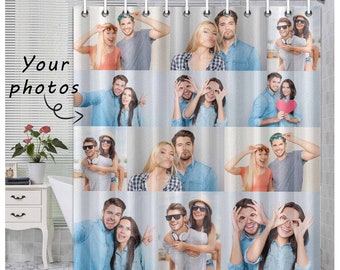 Custom Photo Shower Curtain: Personalized Couple Gift, Bathroom Decor