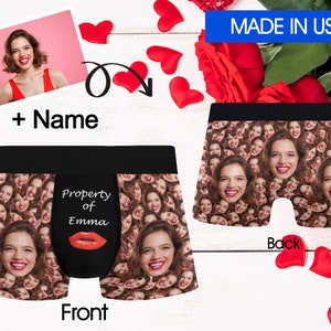 Custom name/face Boxer Briefs, Custom Boxer Shorts, Personalized underwear with face, Custom boxer Man, Valentine's Day Gift For Boyfriend