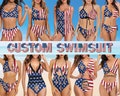 Personalized Face Swimsuit,Custom Bikini For Women,Custom American Flag Swimwear,Independence day Anniversary Birthday Bachelorette Party