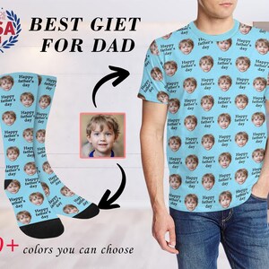 Personalized Father&#39;s day shirt socks, Custom Face Shirt socks for dad, Personalized shirt socks face, Fathers Day Gift, best Gifts for Dad