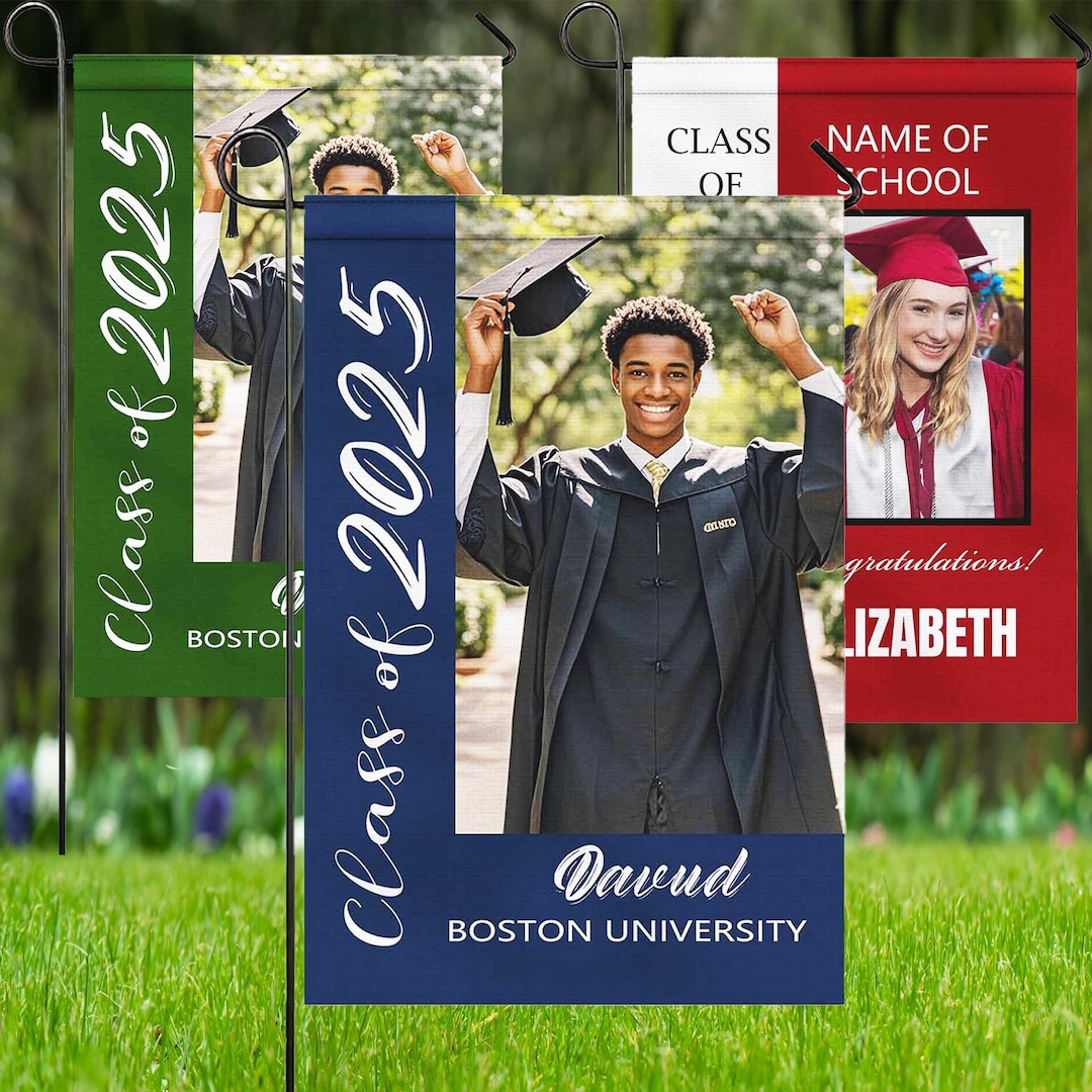 Custom Graduation Flag With Photo, Graduate Yard Sign, College Grad ...