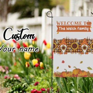 Custom Name Halloween Garden Flag: Double-Sided Welcome Decor