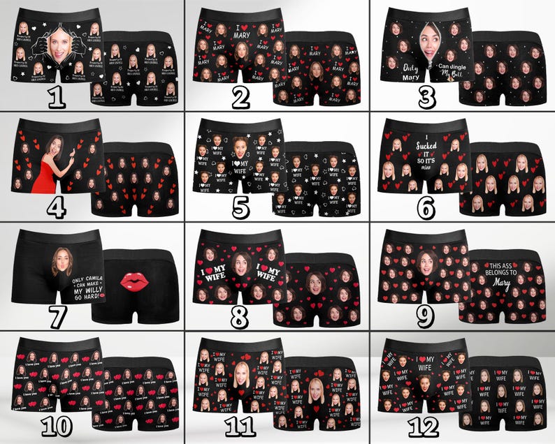 Custom Face Boxer Briefs: Personalized Photo Underwear Gift image 2
