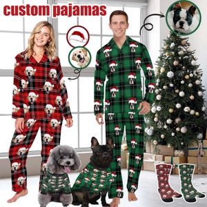 Custom Face Pajamas Set: Personalized Family Matching Christmas PJs