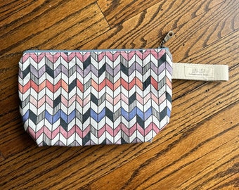 Pochette colorée à fermeture éclair en zigzag, trousse de maquillage, pochette de voyage