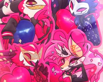 Wave1 Hellborns with Love - Helluva Boss Valentines day sticker