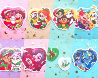 Christmas heart stickers